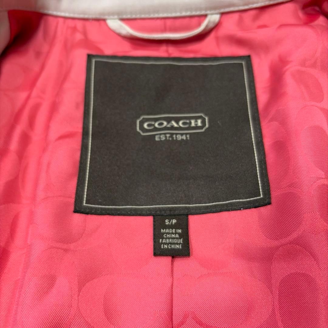 美品♡ COACH コーチ ピンク シグネチャー レディース トレンチコート