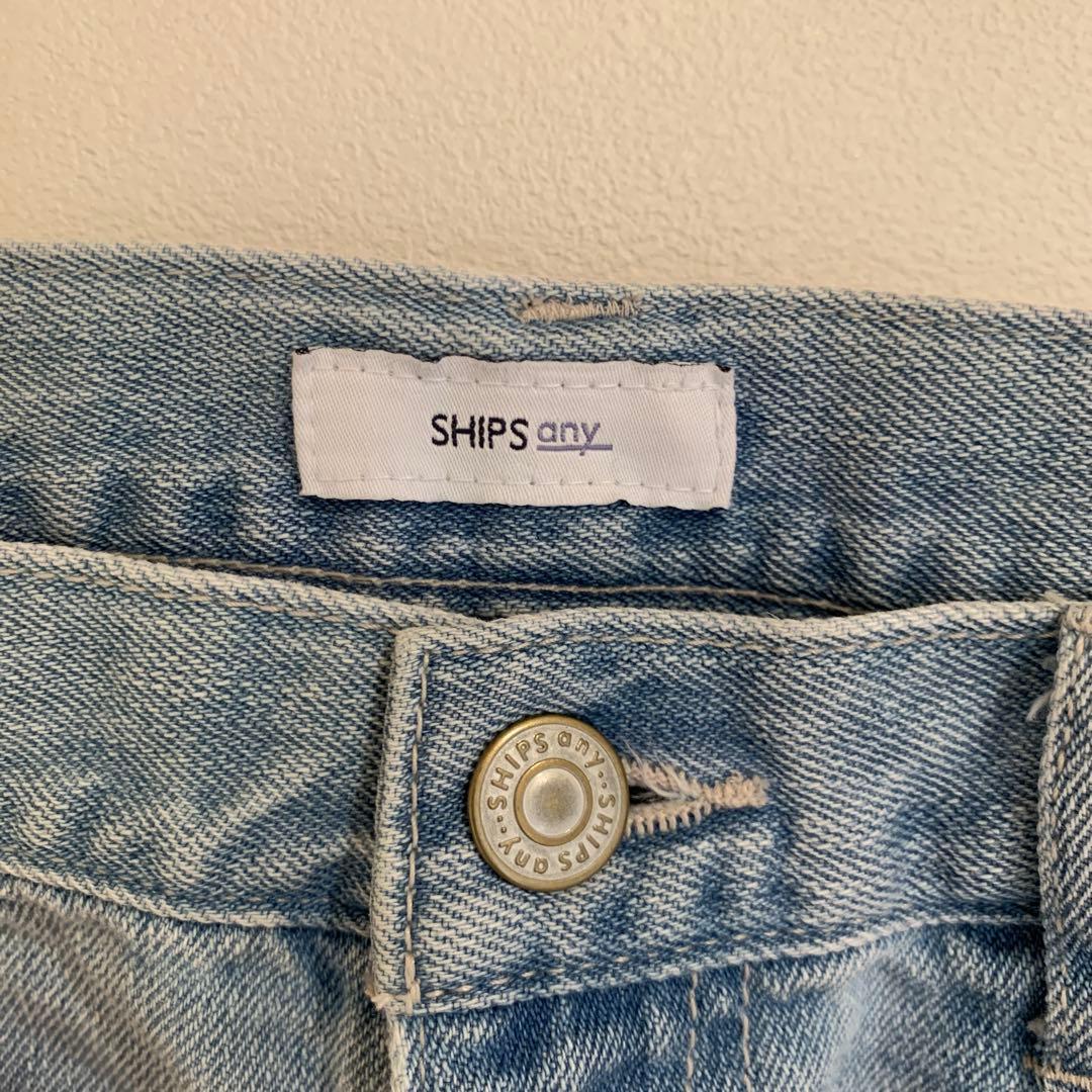 【SHIPS any】コクーンペインター デニムパンツ ブルー 40