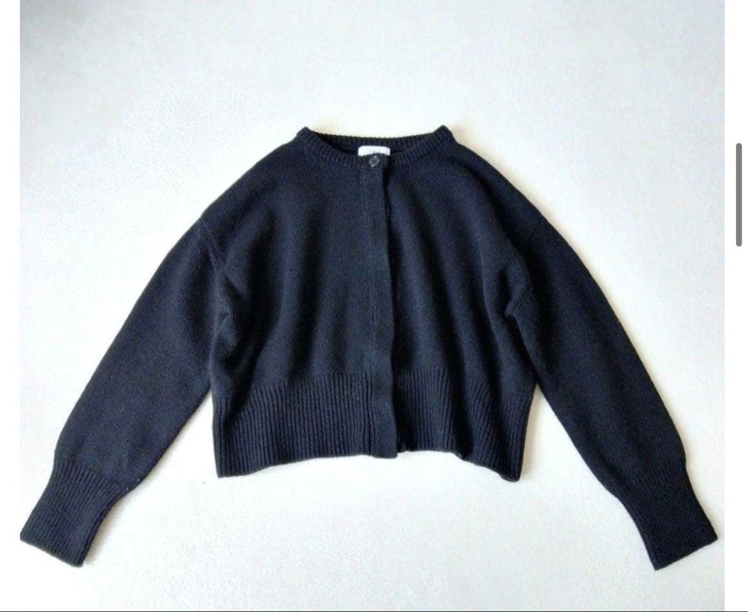 OBLI オブリ　2WAY 裾ファー ニットカーディガン モノトーン　高見え