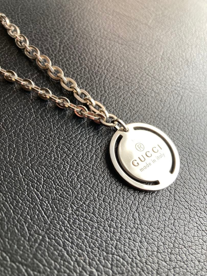 訳あり GUCCI ペンダントトップのみ 925 ラウンド オーバル プレート