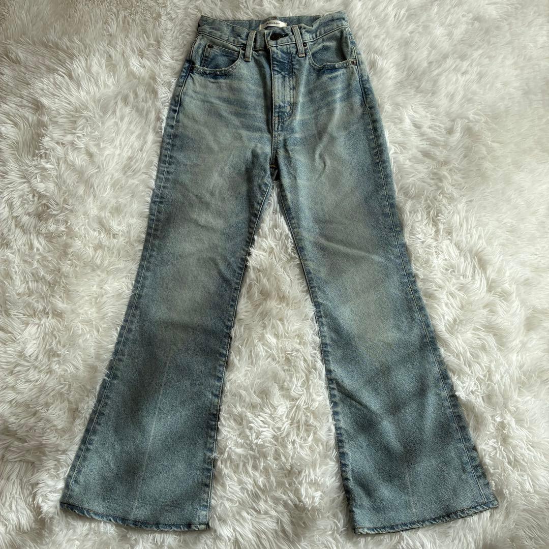 定価MOUSSY MVS L/BLU FLARE 美脚 フレアデニム 24