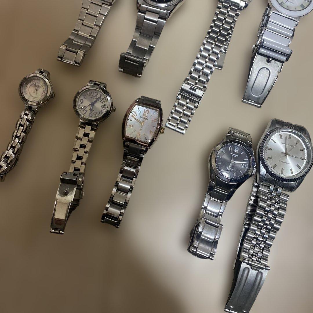 シルバーアナログ時計9本セット ジャンク品