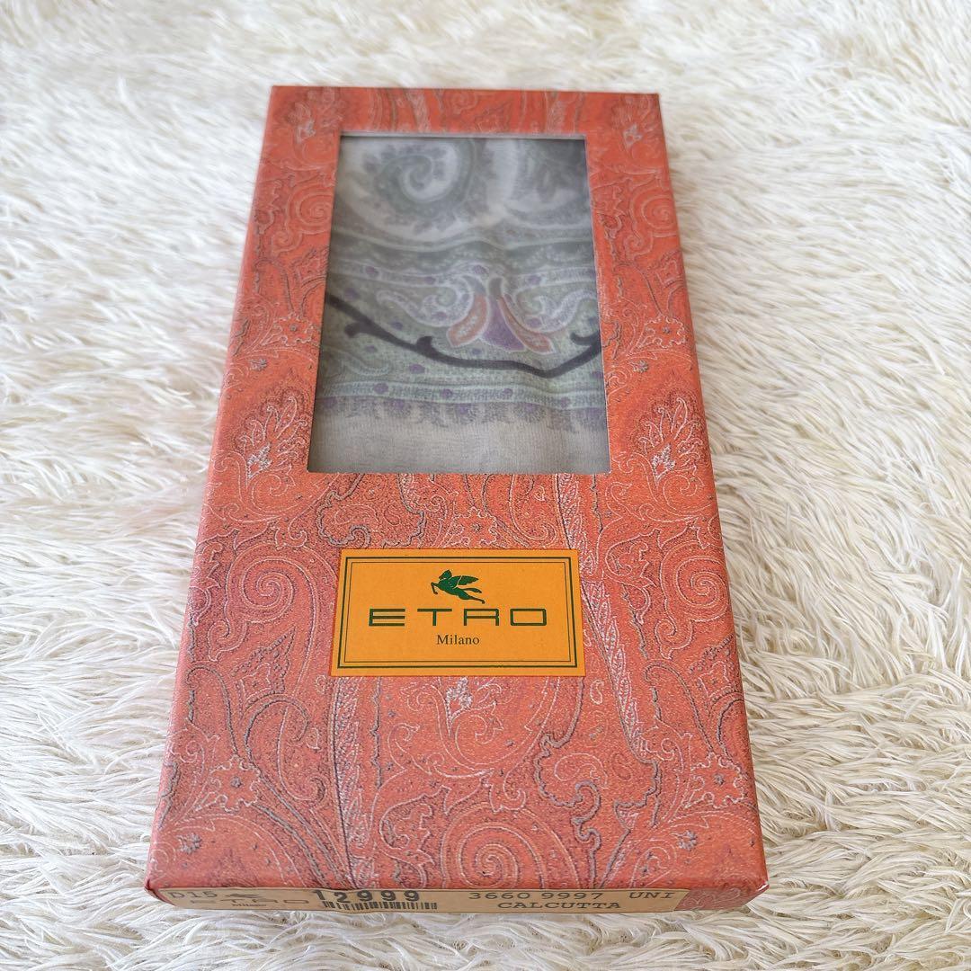未使用品　ETRO エトロ ペイズリー ストール スカーフ　大判　箱つき
