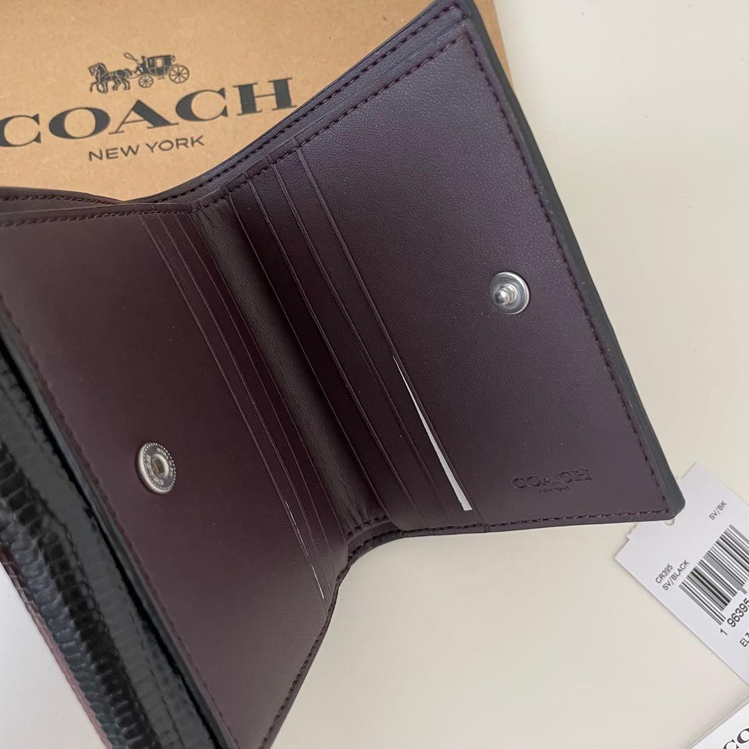 COACH コーチ　二つ折り財布　ブラック　折り財布　黒色