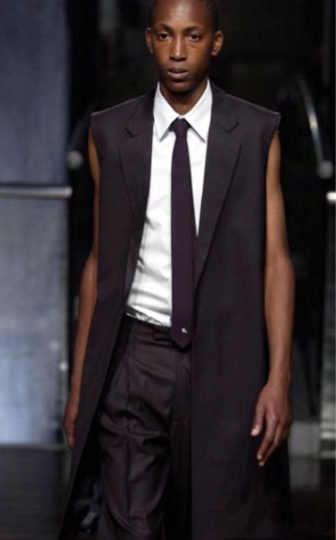限定価格/RAF SIMONS2005ss/ロングジレ/黒/46/ラフシモンズ