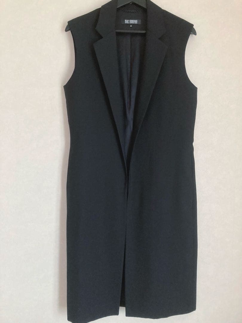 限定価格/RAF SIMONS2005ss/ロングジレ/黒/46/ラフシモンズ