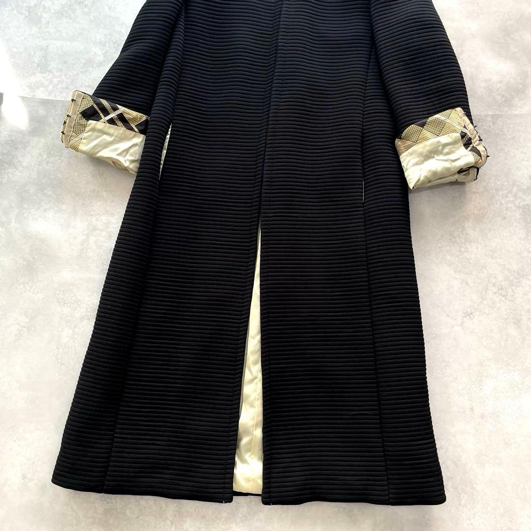 高級感✨エトロ ロングコート 黒 ゴールド 総柄　大きいサイズ 42 XL