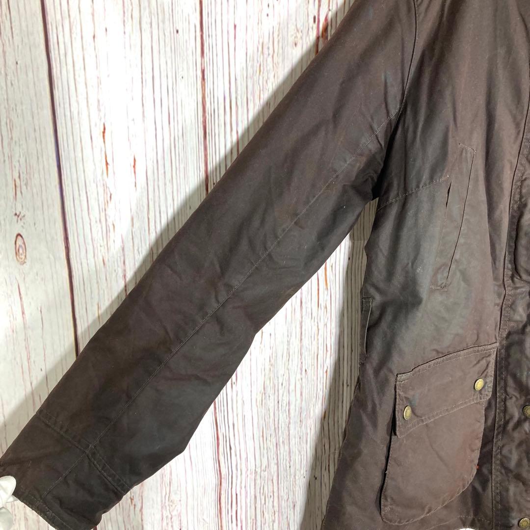 【人気】Barbour バブアー オイルドジャケット　モッズコート　茶　ロゴ