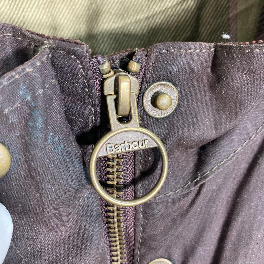 【人気】Barbour バブアー オイルドジャケット　モッズコート　茶　ロゴ