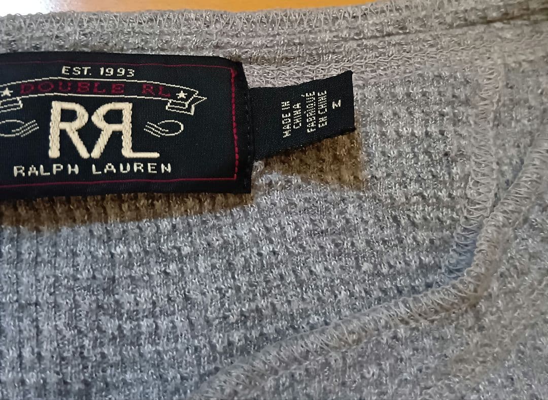 RRL グレー ヘンリーネック Tシャツ　Made in China　M