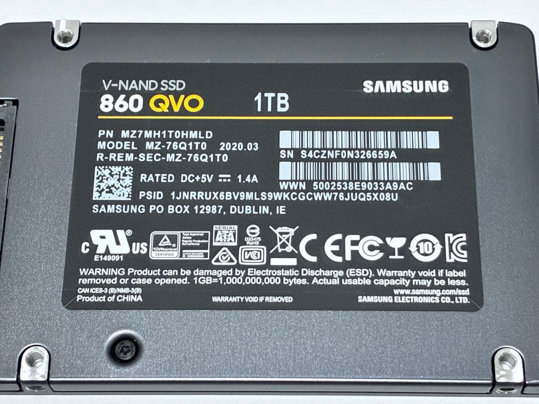 内蔵型SSD Samsung 860 QVO 1TB SSD