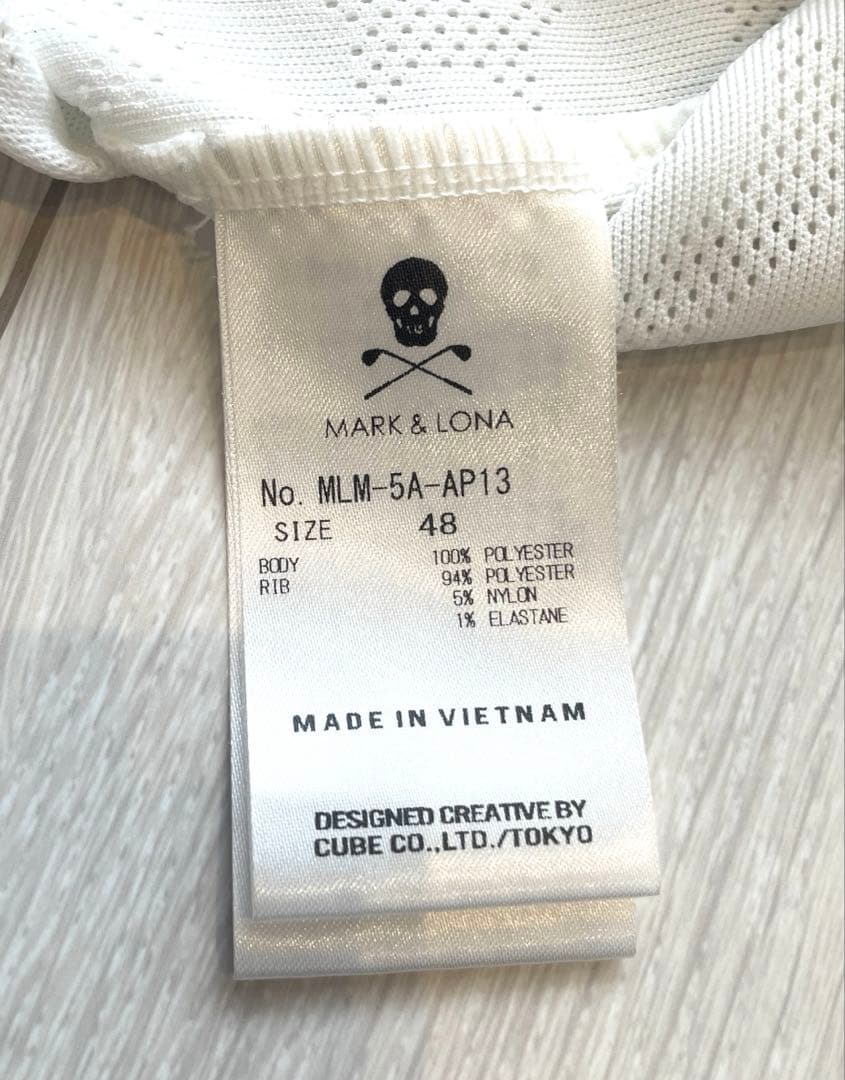 MARK & LONA ポロシャツ レオパード ホワイト