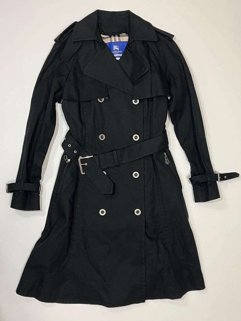 BURBERRY BLUE LABEL トレンチコート ブラック サイズ38