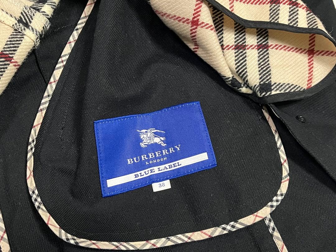 BURBERRY BLUE LABEL トレンチコート ブラック サイズ38