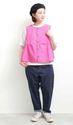 tumugu ツムグ　ムラ糸デニムテーパードパンツ　¥17380