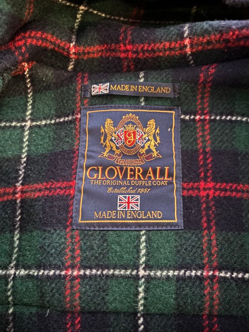 GLOVERALLネイビー ダッフルコート フード付きL 英国製