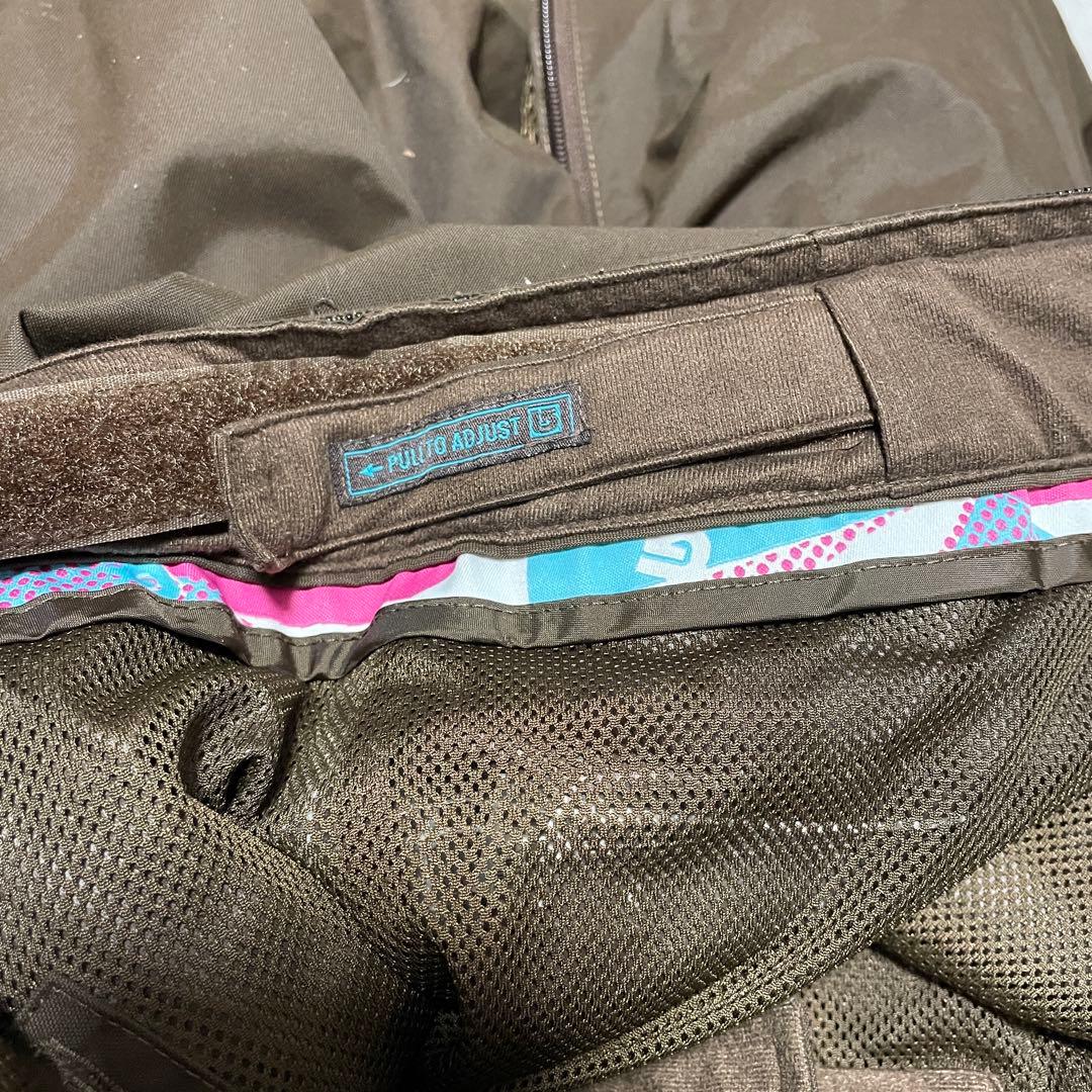 burtonバートンスキーパンツスノーボードウェアズボン下茶色ブラウン刺繍ロゴ