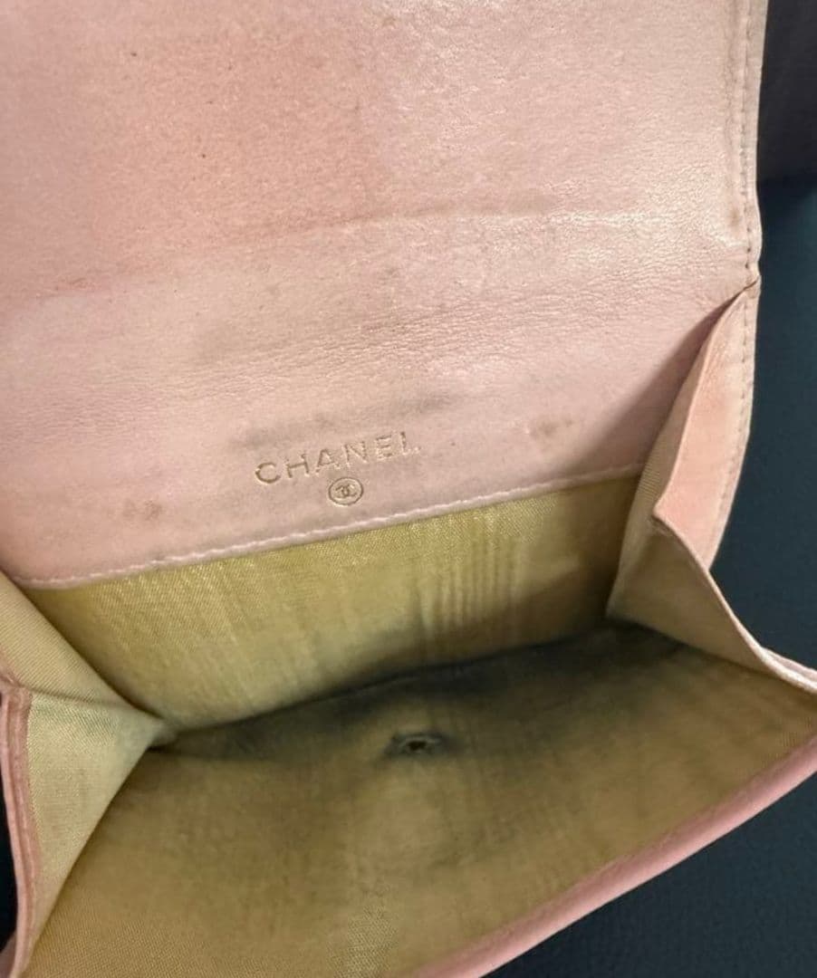CHANEL 二つ折り財布 ココマーク ピンク