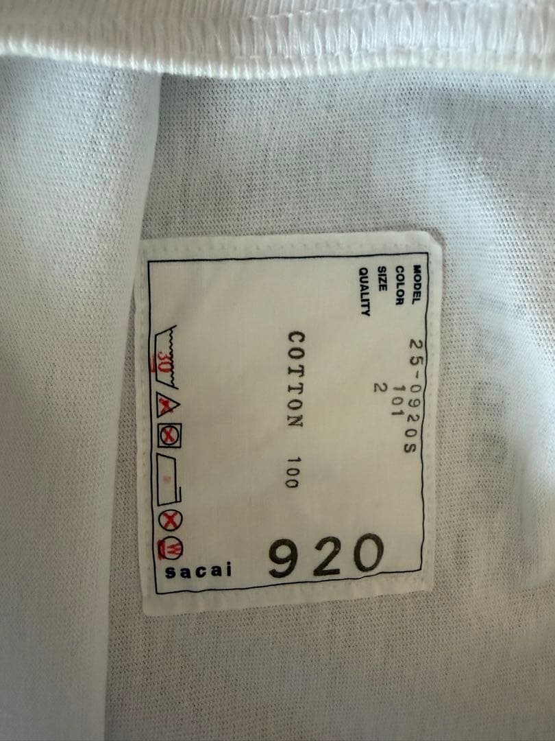sacai コットン Tシャツ サイズ2
