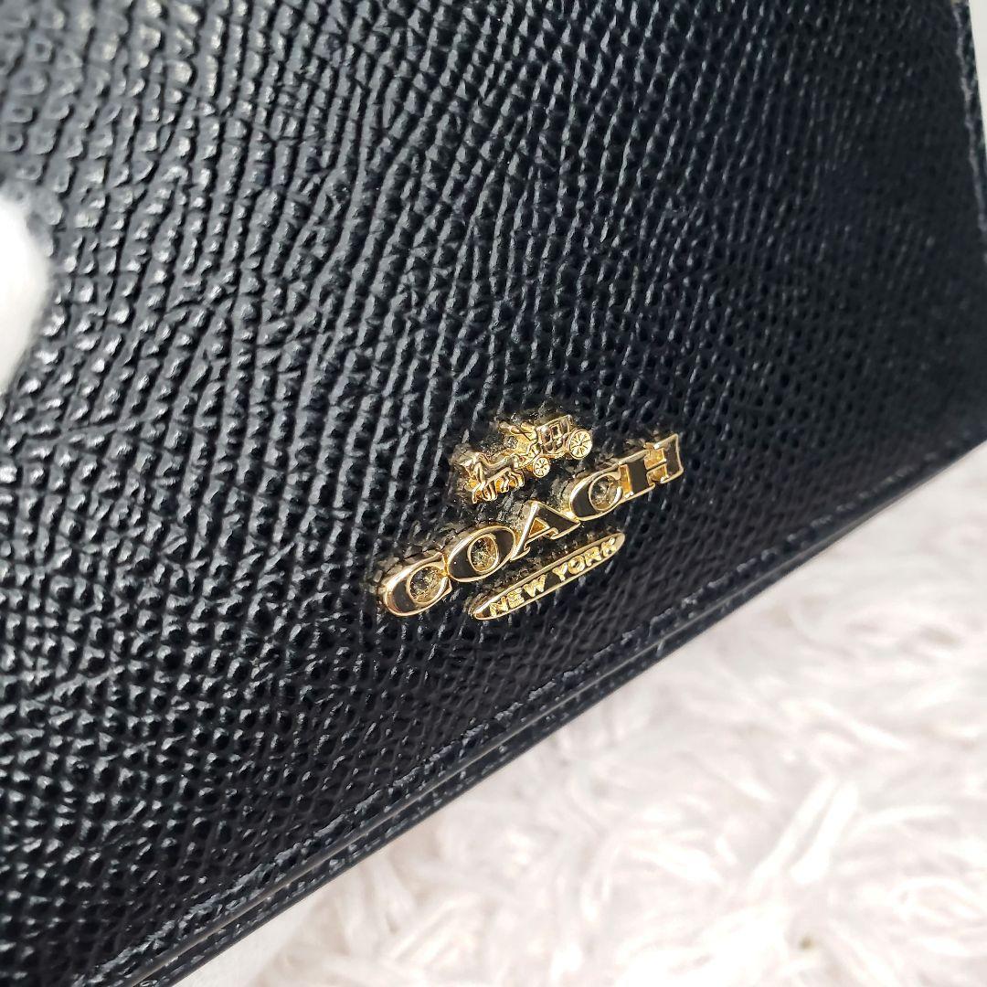 COACH コーチ ゴールドロゴ 名刺 カードケース ブラック新生活 極美品