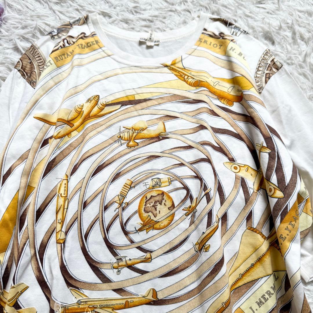 美品■エルメス　REVES D`ESPACE　夢の空間　半袖Tシャツ　XL