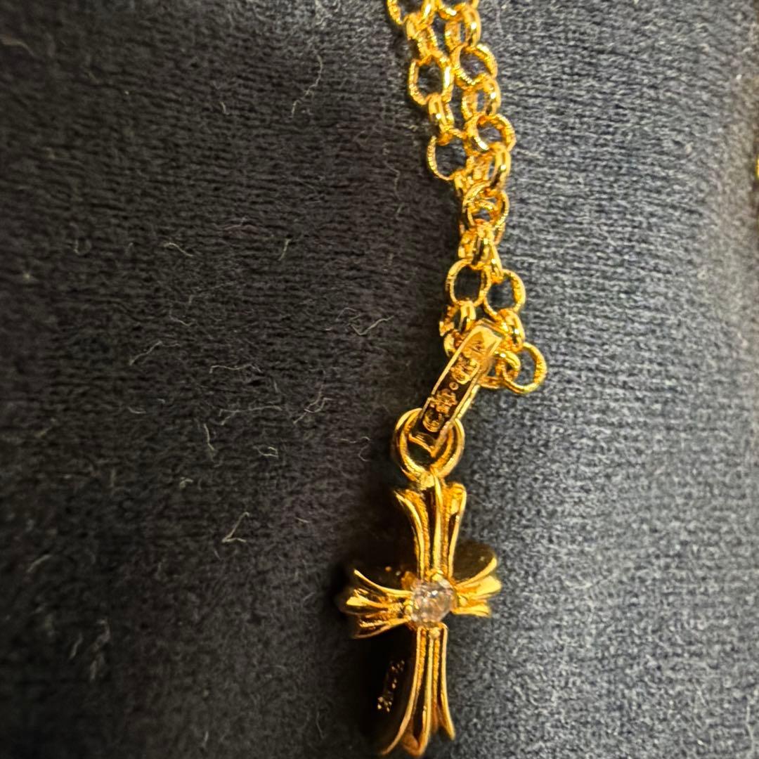 クロムハーツ CHクロス ベビーファットチャーム 1p×ロールチェーン 22K
