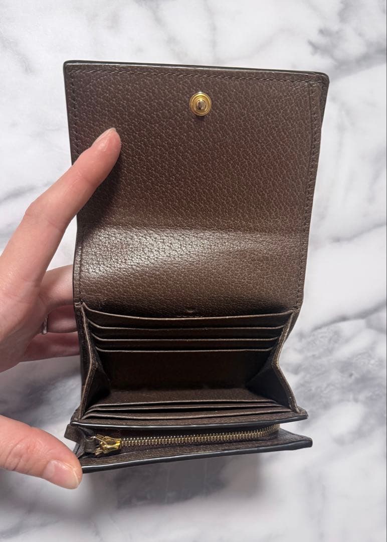 GUCCI オフィディア シェリーライン GGスプリーム 二つ折り財布