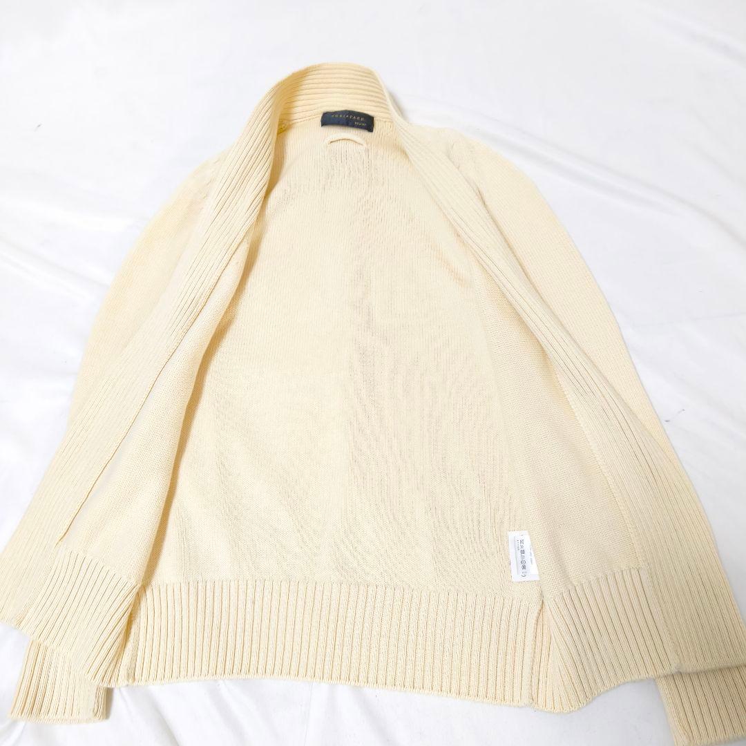 近年美品✨ユリパーク バッグリボン コットンカーディガン アイボリー