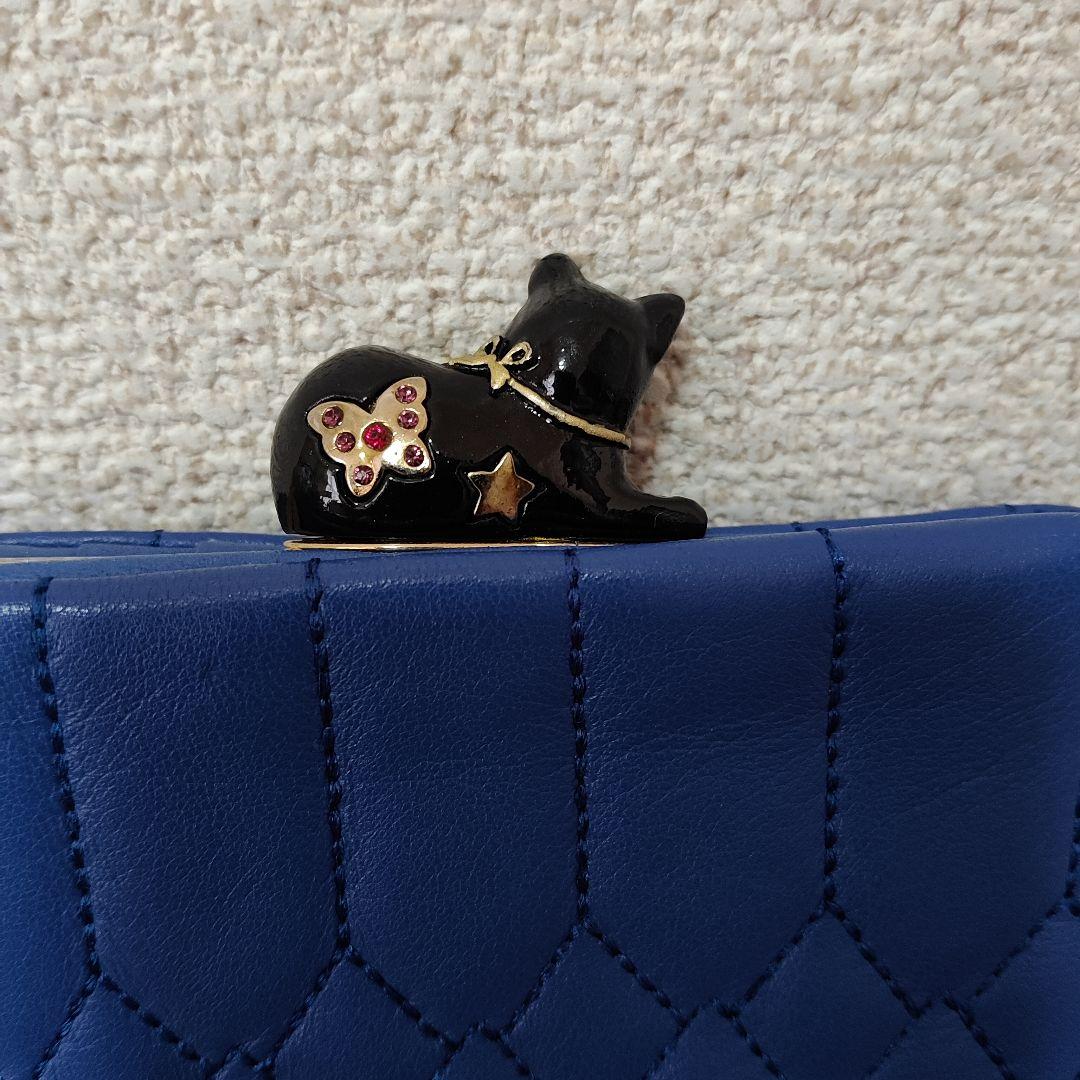 りり　ANNA SUI ブルー キルティング財布