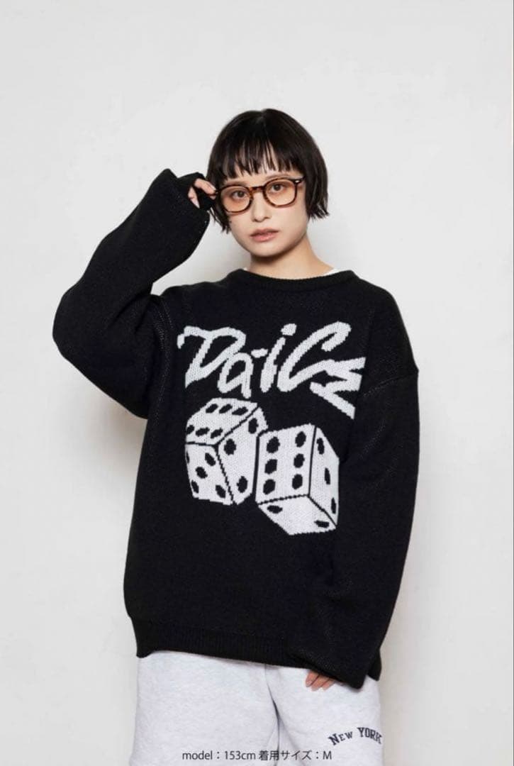 ミュージシャン Da-iCE Jacquard Crew Knit(black)