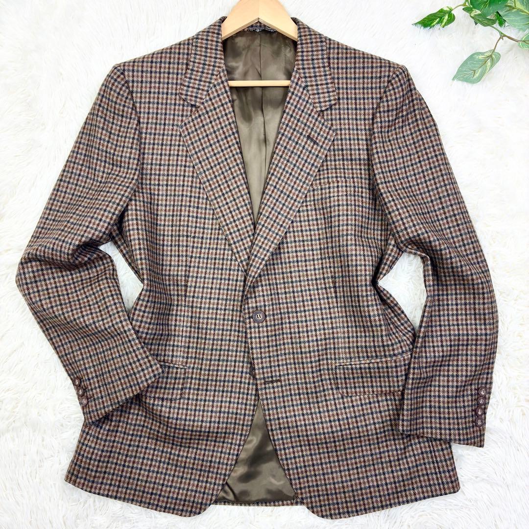 美品　エルメネジルドゼニア　カシミヤ　ツイード　ガンクラブ　テーラード　2XL