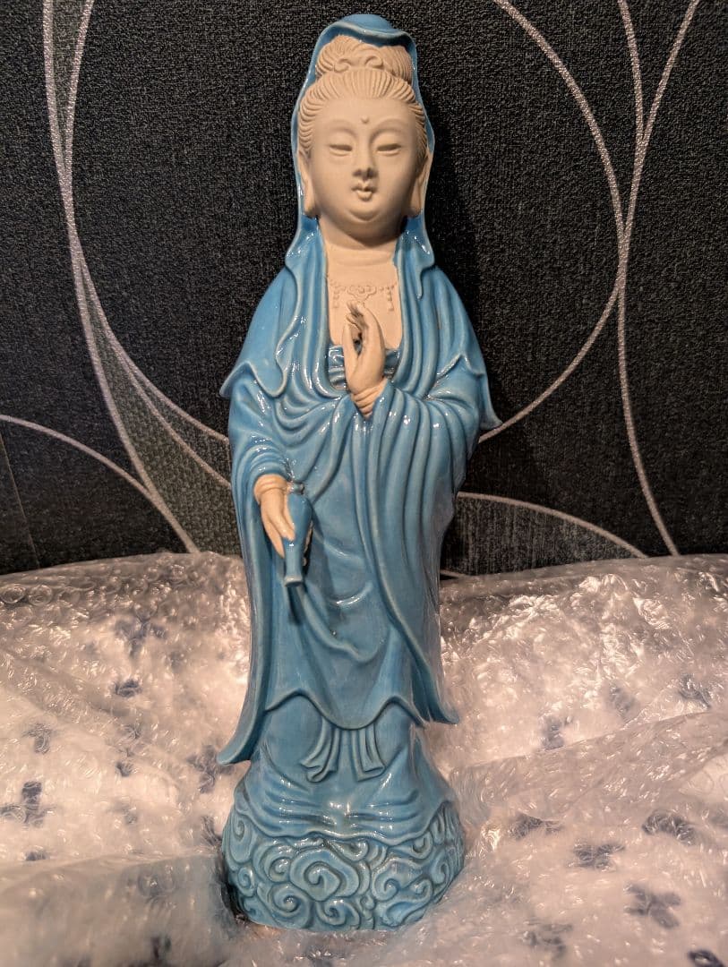 九谷焼　観世音菩薩像　観音様　仏像　浄瓶観音菩薩　康楽観音　置物