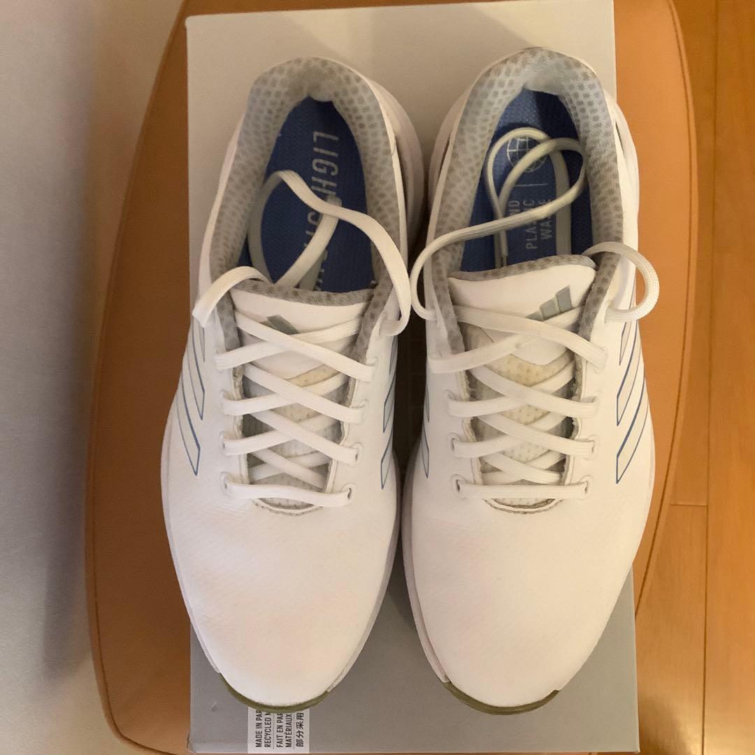 アディダス　adidas ZG23 紐　24㎝　ホワイト白　シルバー　ブルー