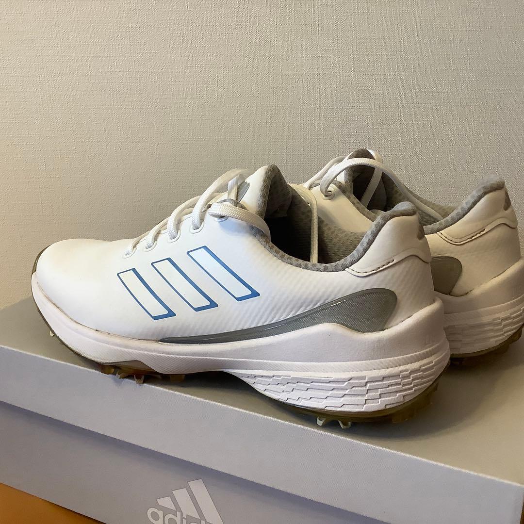 アディダス　adidas ZG23 紐　24㎝　ホワイト白　シルバー　ブルー