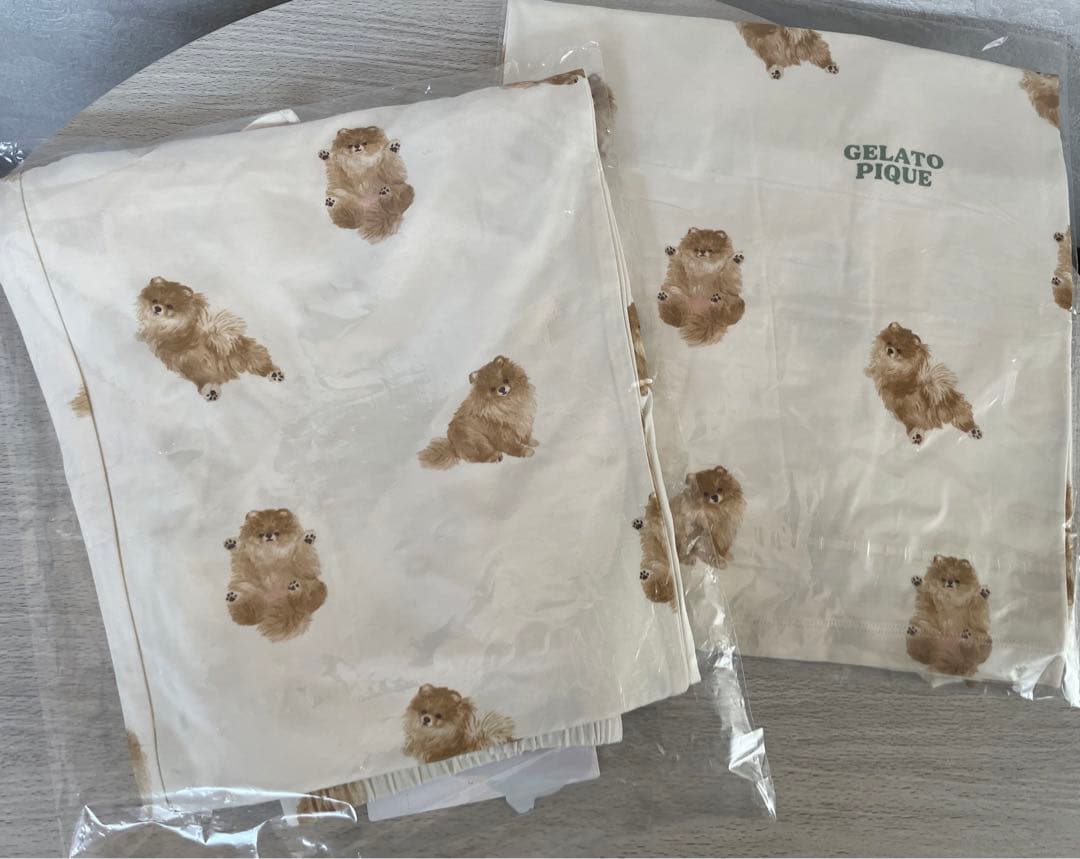 【新品】ジェラートピケ　ドッグ柄ロンT&ドッグ柄ロングパンツ　上下セット