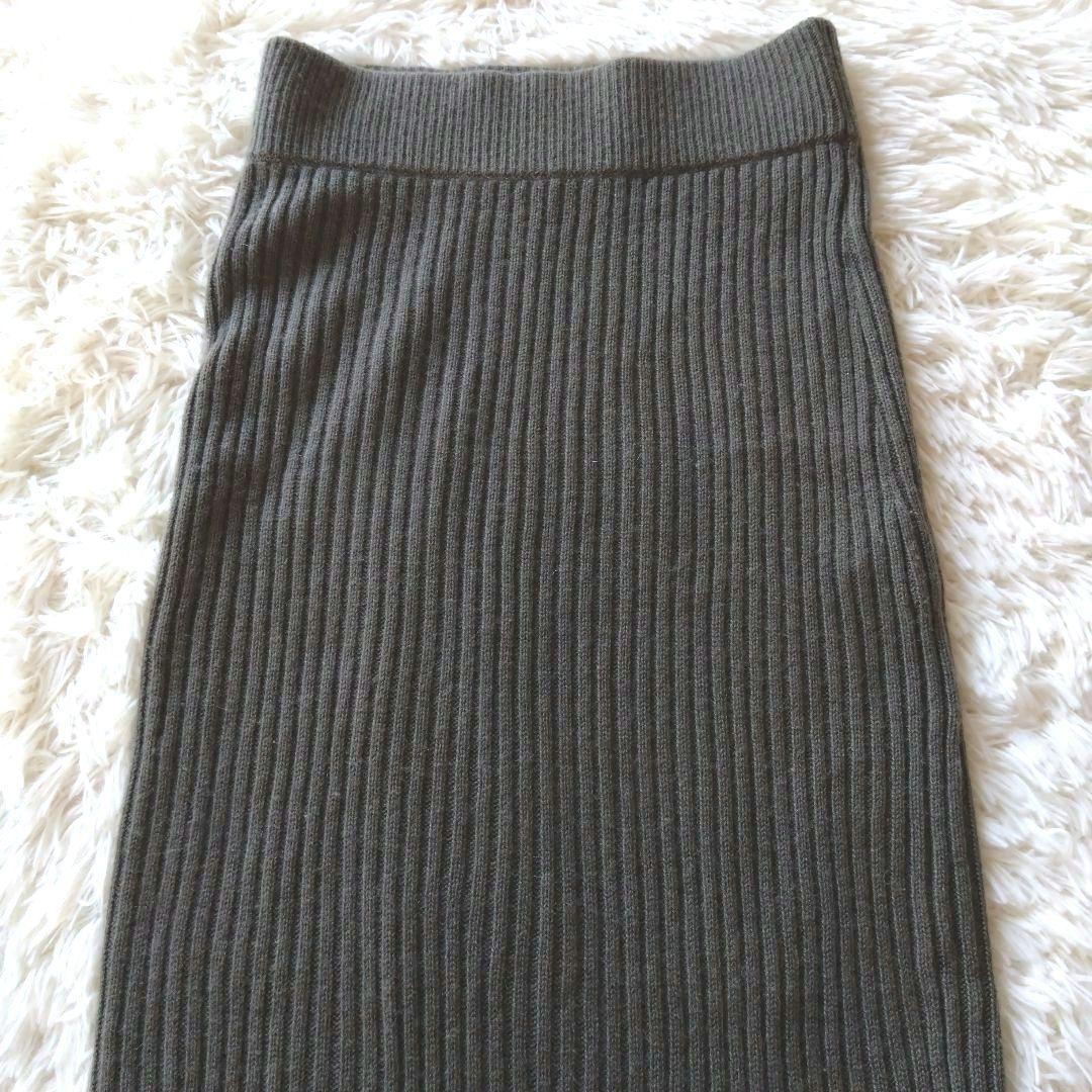 カシミヤ100✨ドゥーズィエムクラス　cariaggi　リブニット　スカート