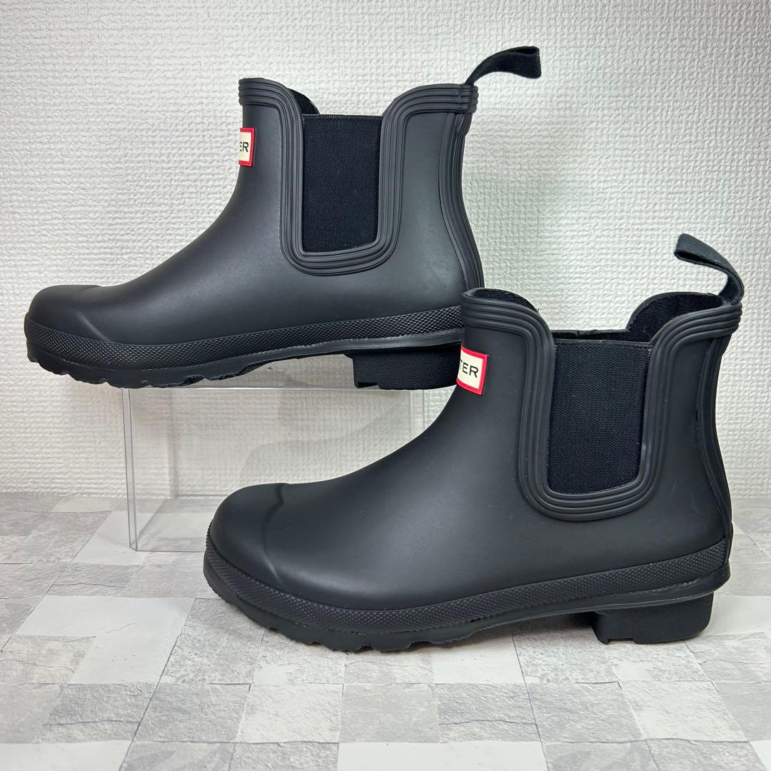 【美品】HUNTER ハンター レインブーツ ショート丈 UK4 防水