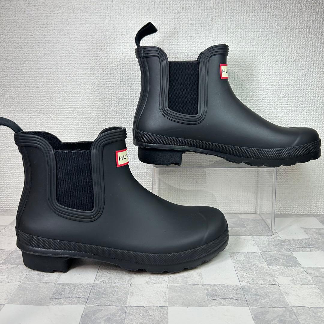 【美品】HUNTER ハンター レインブーツ ショート丈 UK4 防水