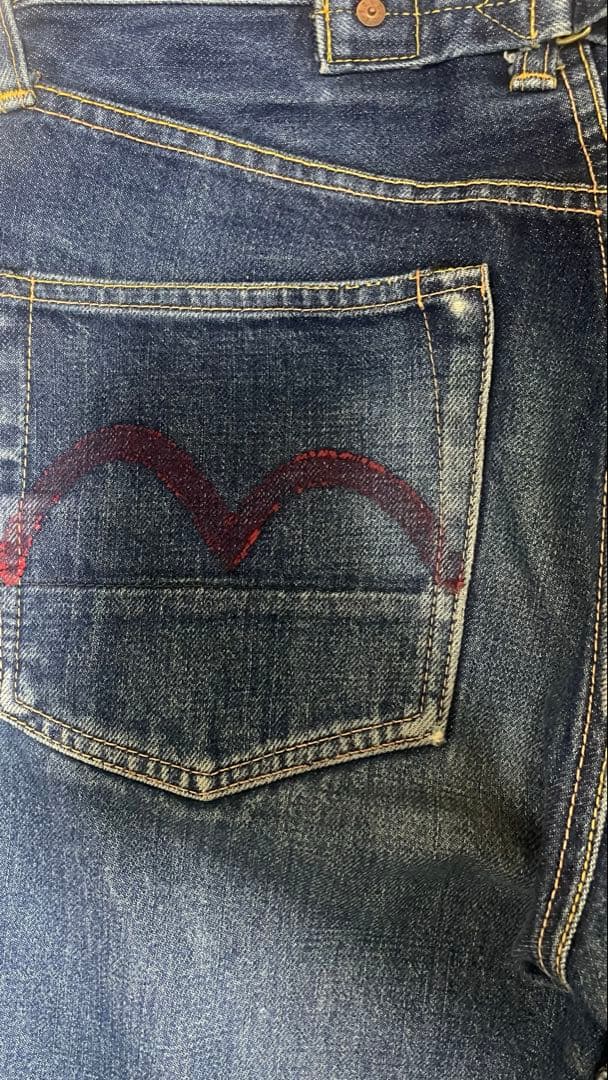 90s EVISU エビス 初期 ピンクカモメ デニムパンツ 28 | 35
