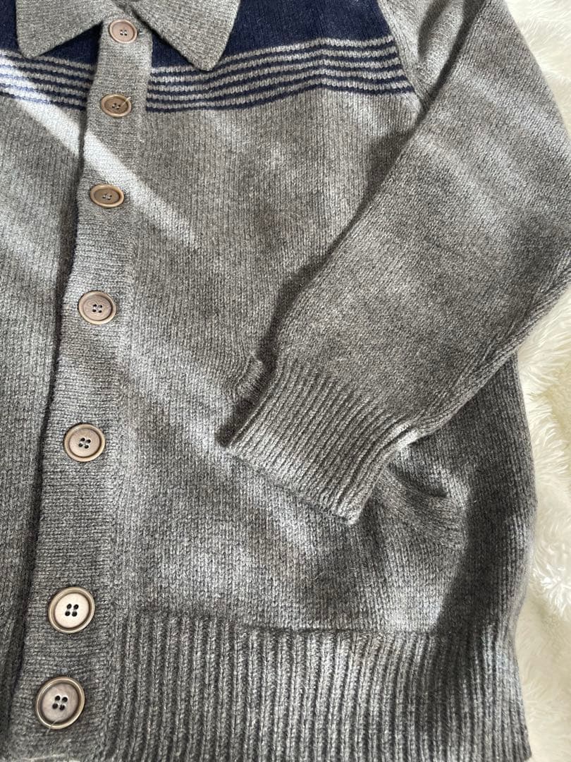 GIORGIO ARMANI グレー ニットカーディガン カシミヤ