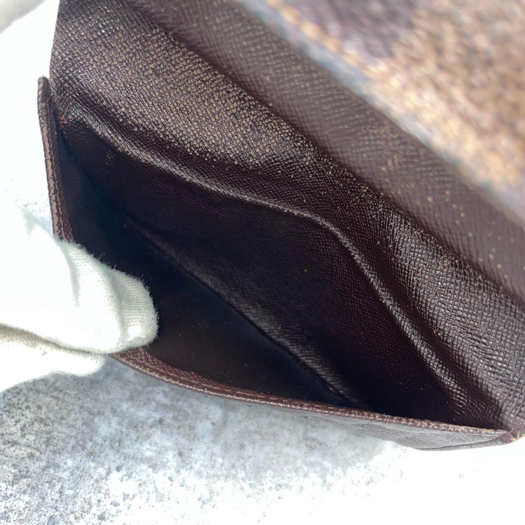 LOUIS VUITTON ルイヴィトン　ダミエ　折り財布　ブラウン　レザー