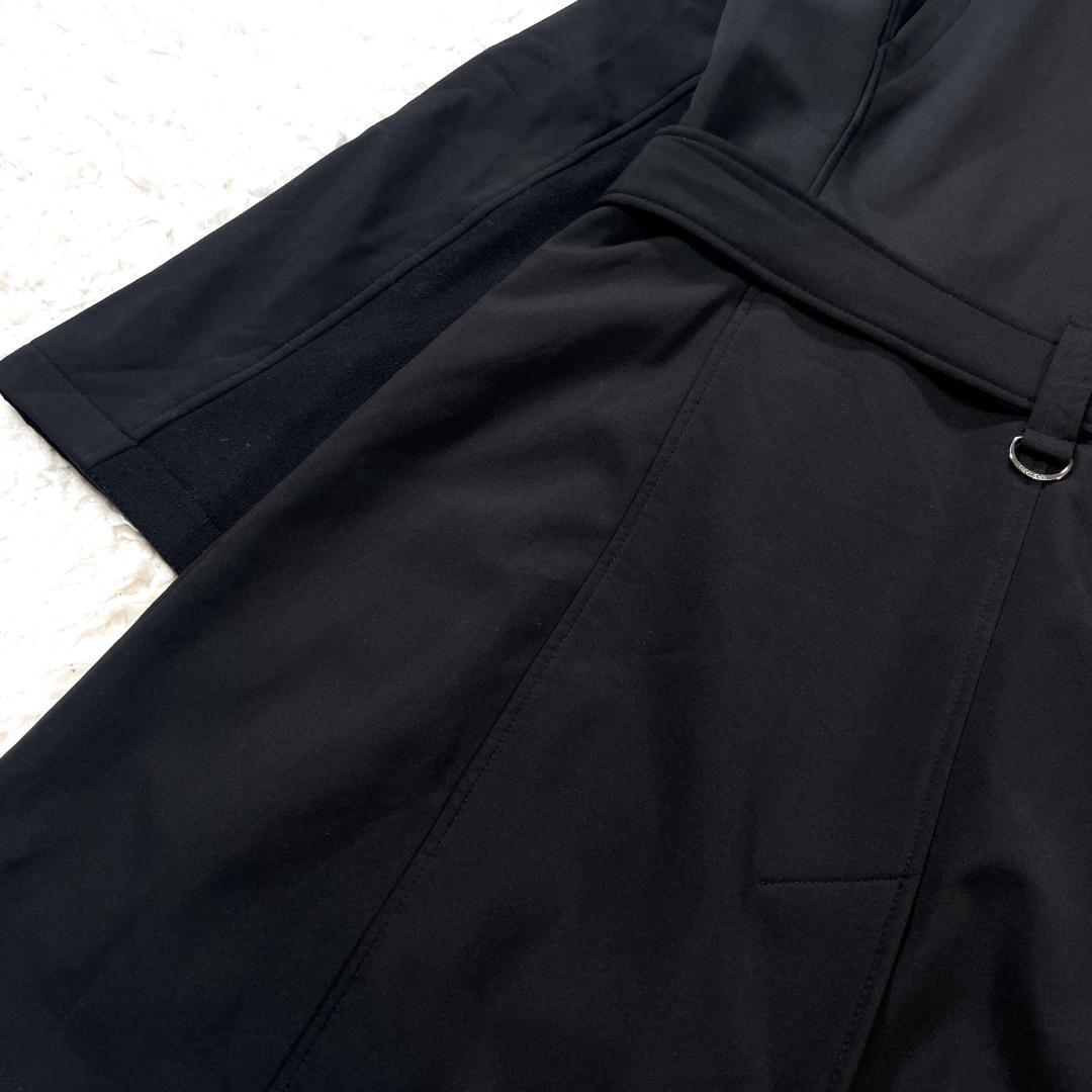 美品✨   フード付ロングコート 黒 XL トレンチコート
