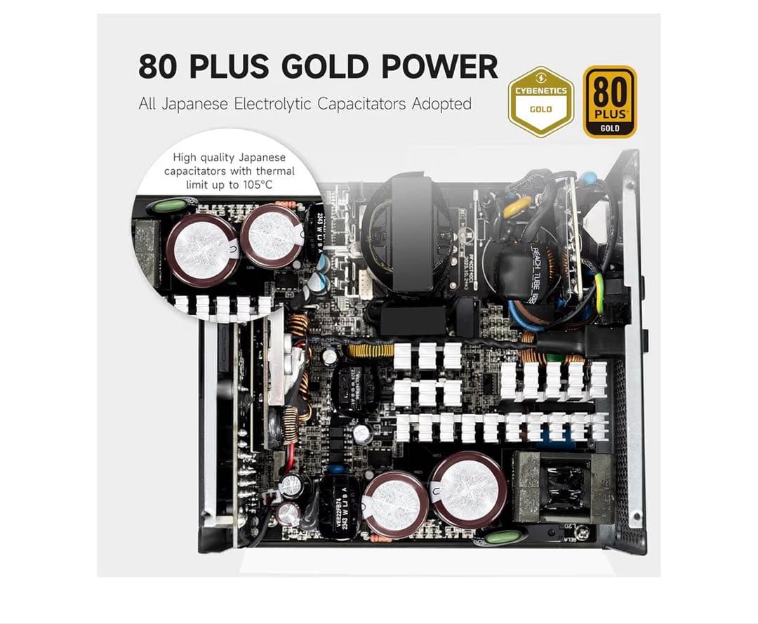 YS1200 電源、1200W 80 Plus Gold 認定 完全モジュラー