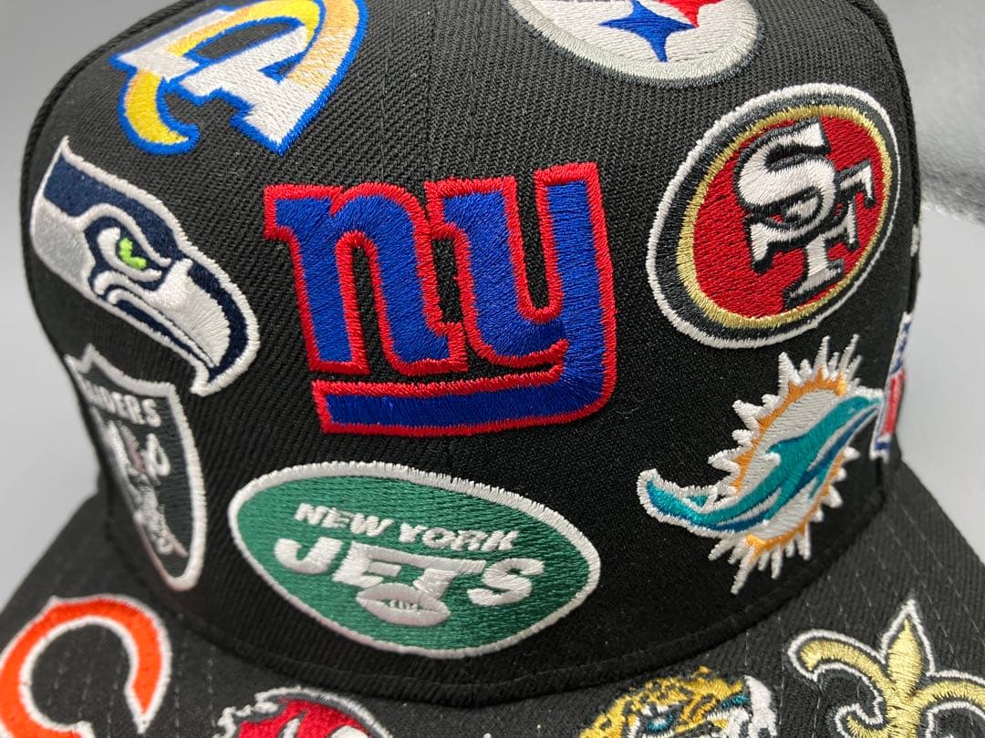 ガ*き様 ニューエラ NEW ERA NFL オールチームロゴキャップ 黒 【2