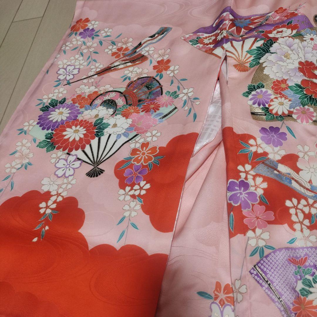 ❀女児 豪華、初参り お着物 牡丹 扇等々
