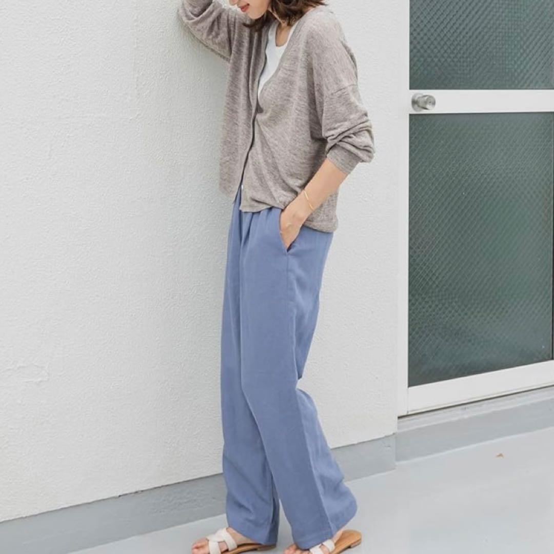 新品タグ付き【DOORS】『UVカット』リネンVネックショートカーディガン