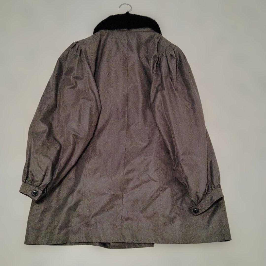 kanebo silk コート ファー付き 絹 シルク L トレンチ アウター