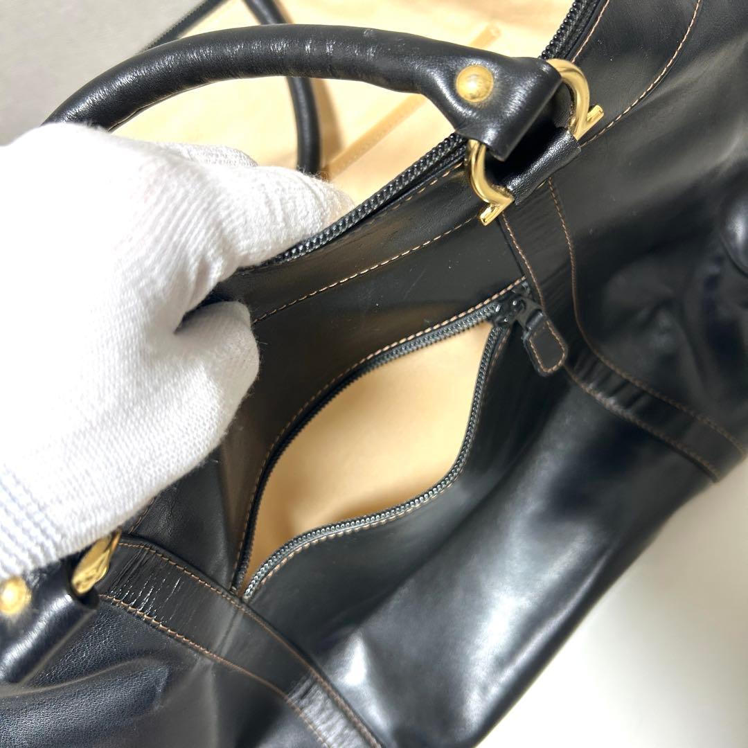 【美品】Kitamura キタムラ レザー ボストンバッグ ブラック 大容量