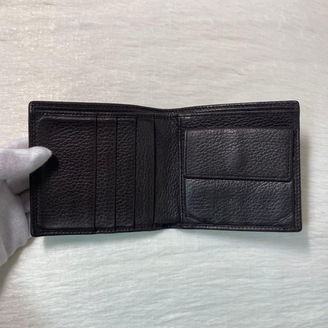 早い者勝ち　美品　GUCCI グッチ　二つ折り　キャンバス　レザー　茶色　人気