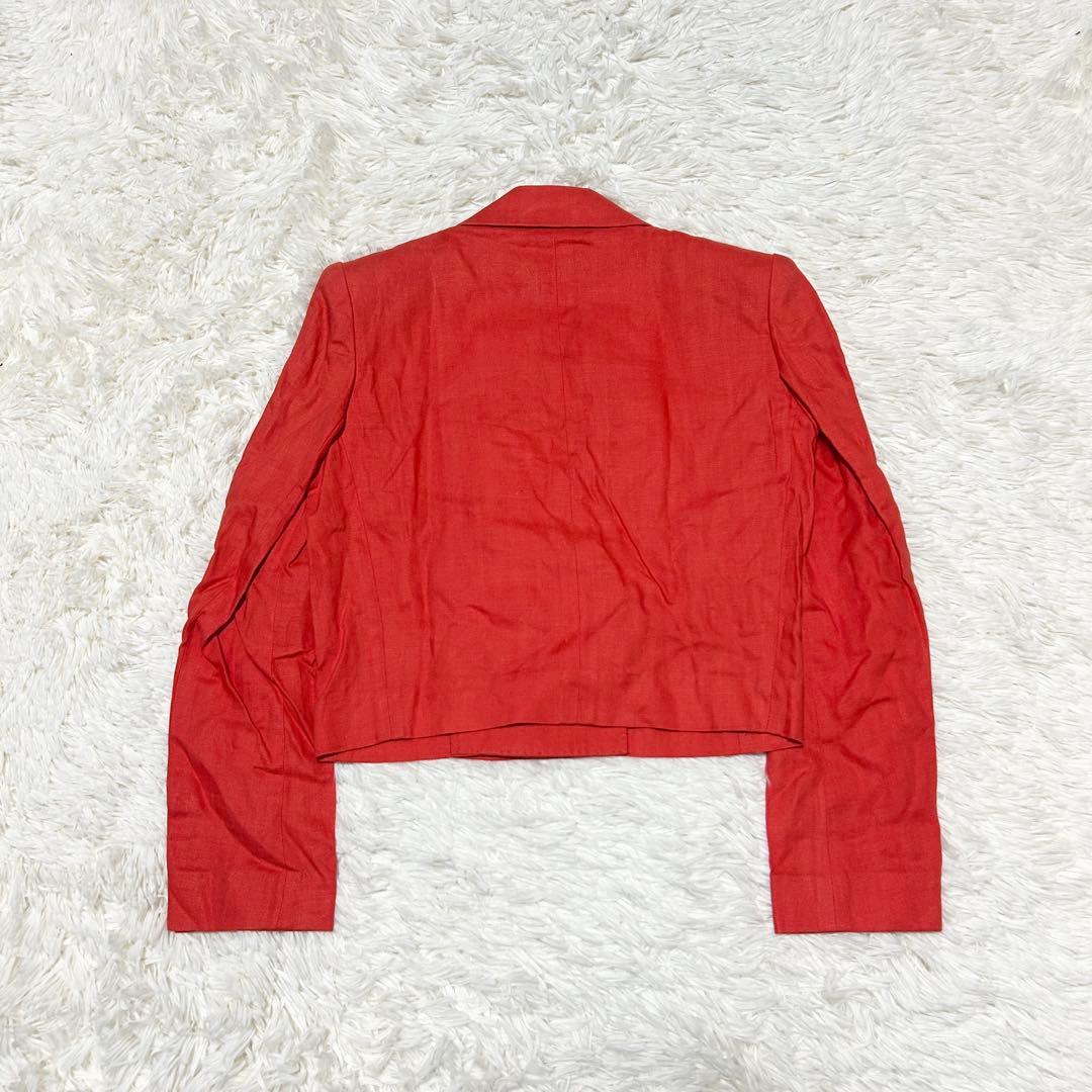 YVES SAINT LAURENT リネン ダブルブレスト ショートジャケット